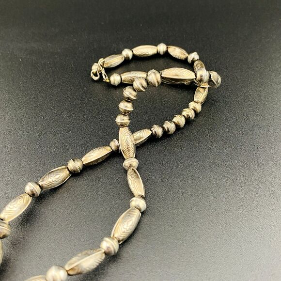 Hand Crafted Sterling Silver Pendant Necklace Large Turquoise Cab 17 In Tribal - Picture 10 of 12